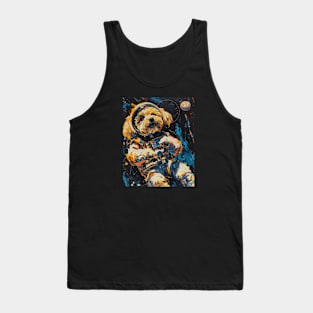 Textured maltese dog astronaut portrait Tank Top